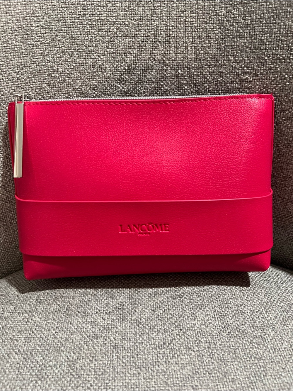 Lancome Paris Pink Zip Cosmetic Pouch